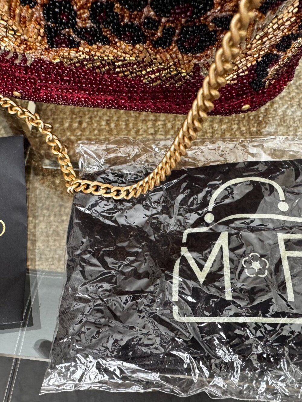 Mary Frances “A Little Wild” Beaded Leopard Crossbody. BRAND NEW.